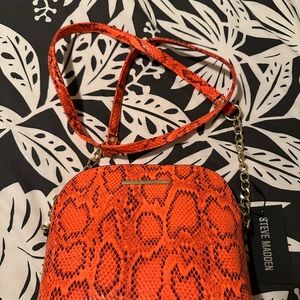 Steve Madden Orange Snake Print Handbag